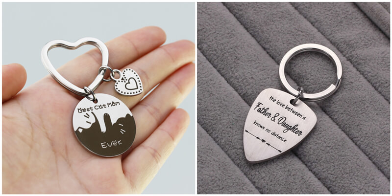 custom engraved keyring makers, wholesale personalized acrylic keychain supplier